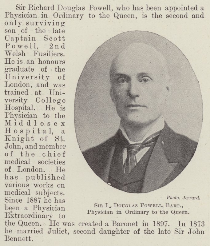 Sir R. Douglas Powell, baronet, lékař královny od English Photographer
