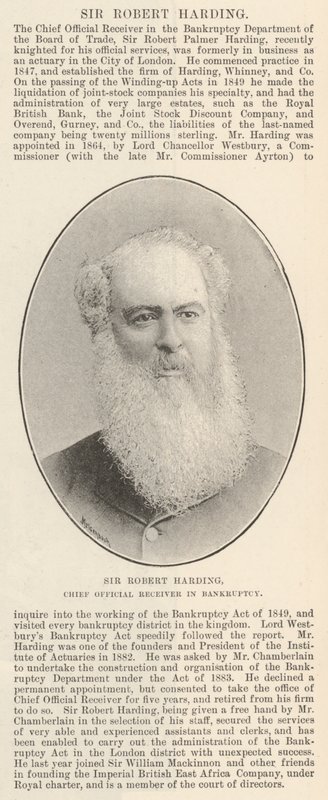 Sir Robert Harding, hlavní úředník v konkurzu od English Photographer