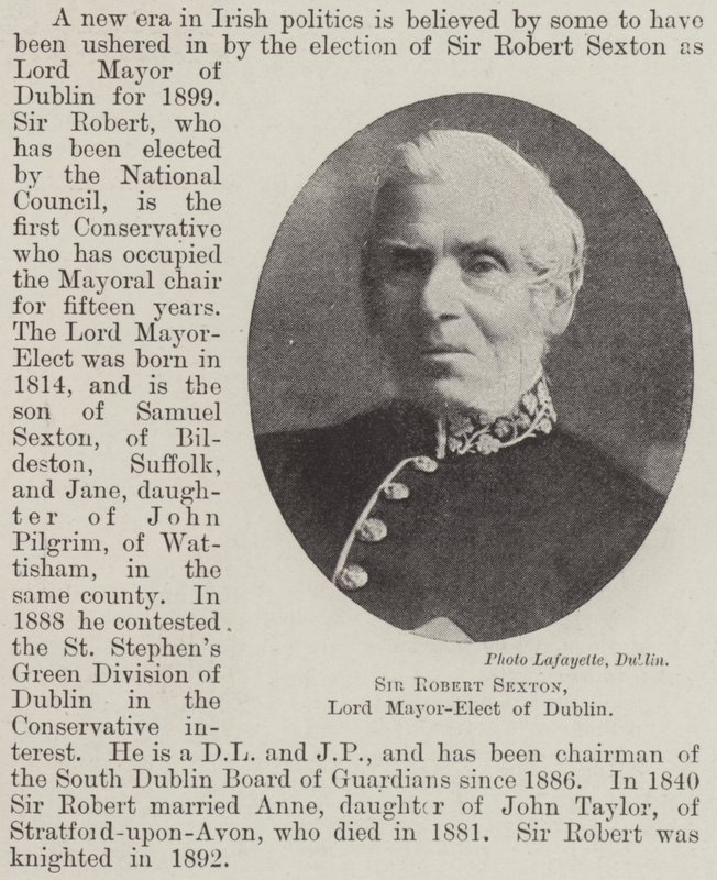 Sir Robert Sexton, zvolený primátor Dublinu od English Photographer