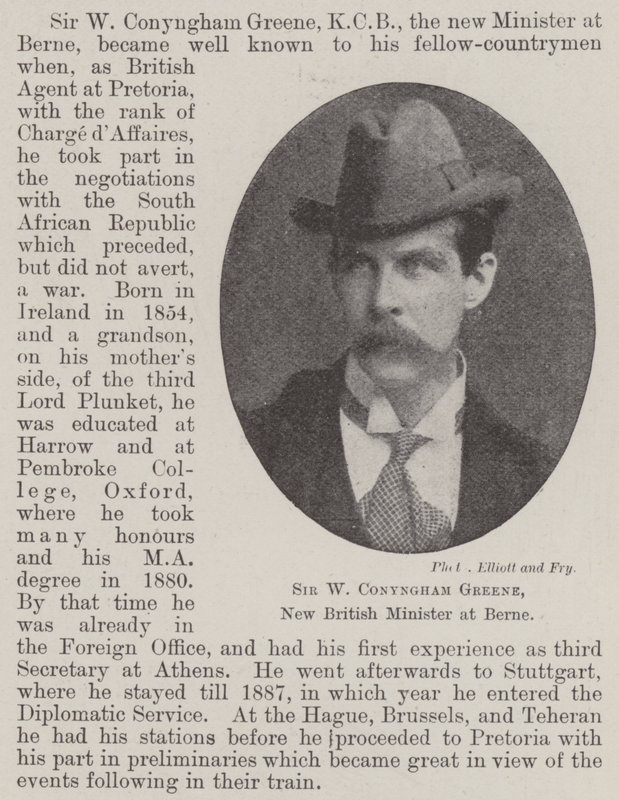 Sir W Conyngham Greene, nový britský ministr v Bernu od English Photographer
