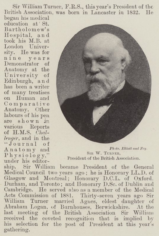 Sir W Turner, prezident Britské asociace od English Photographer