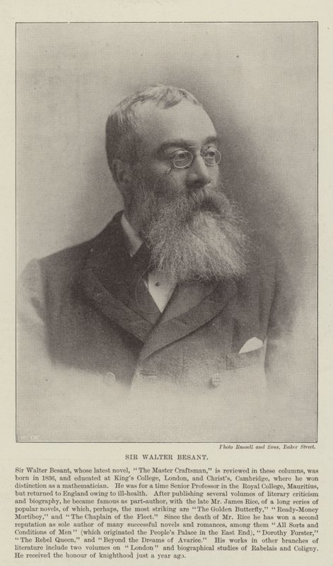 Sir Walter Besant od English Photographer
