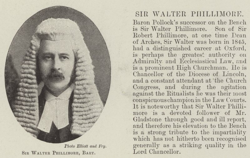 Sir Walter Phillimore, Baronet od English Photographer