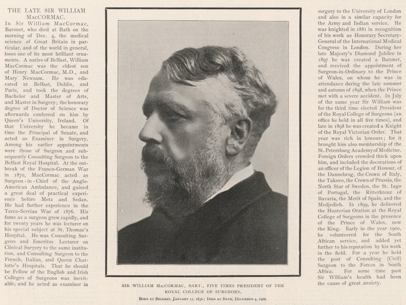 Sir William MacCormac, Baronet, pětinásobný prezident Royal College of Surgeons od English Photographer