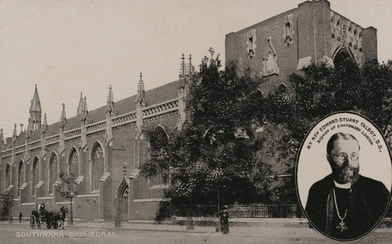 Southwark Cathedral, Londýn; Edward Stuart Talbot, biskup ze Southwarku (černobílá fotografie) od English Photographer