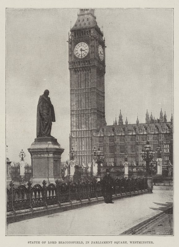 Socha lorda Beaconsfielda, na Parliament Square, Westminster od English Photographer
