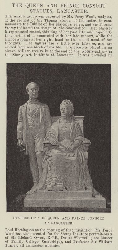 Sochy královny a prince Consort v Lancasteru od English Photographer