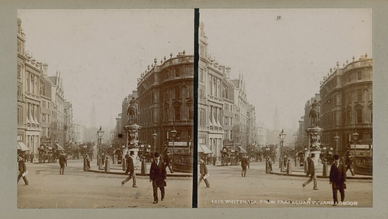 Stereoskopický snímek Charing Cross od English Photographer