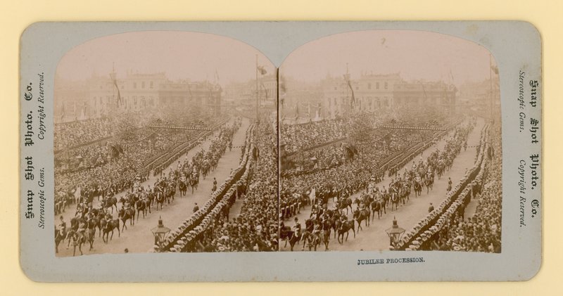 Stereoskopický tisk diamantového jubilea královny Viktorie, 28. června 1897 od English Photographer