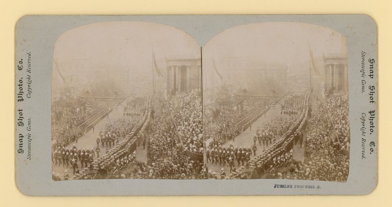 Stereoskopický tisk diamantového jubilea královny Viktorie, 28. června 1897 od English Photographer