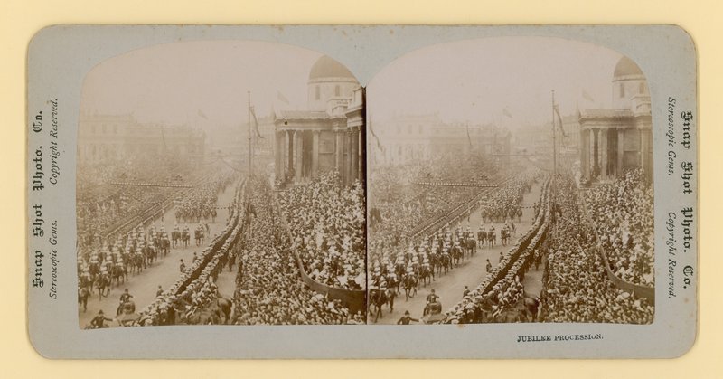 Stereoskopický tisk diamantového jubilea královny Viktorie, 28. června 1897 od English Photographer