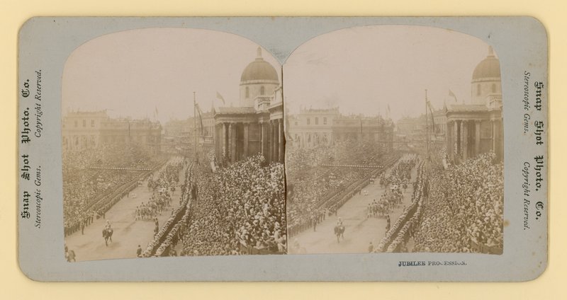 Stereoskopický tisk diamantového jubilea královny Viktorie, 28. června 1897 od English Photographer