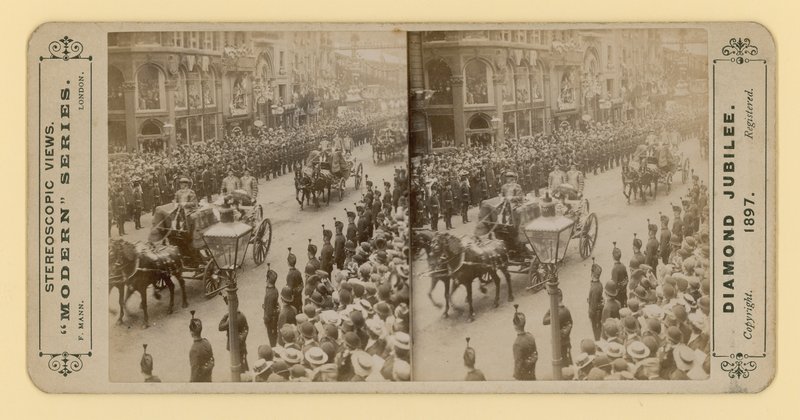 Stereoskopický tisk diamantového jubilea královny Viktorie, 28. června 1897 od English Photographer