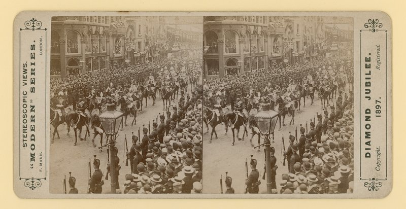 Stereoskopický tisk diamantového jubilea královny Viktorie, 28. června 1897 od English Photographer