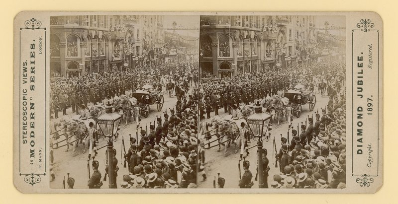 Stereoskopický tisk diamantového jubilea královny Viktorie, 28. června 1897 od English Photographer