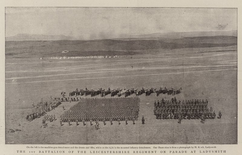 1. prapor Leicestershire Regiment na přehlídce v Ladysmith od English Photographer