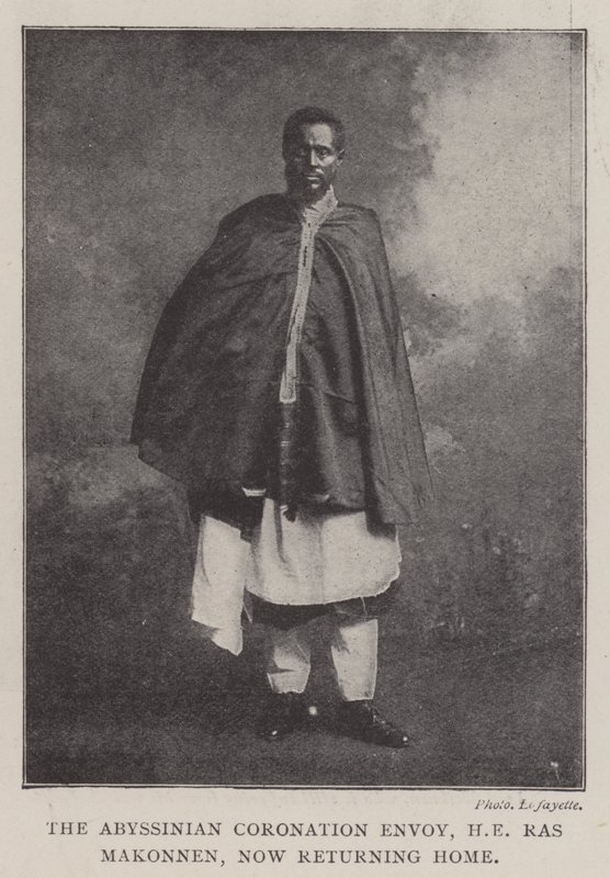 Habešský korunovační vyslanec, JE Ras Makonnen, nyní se vrací domů, 1902 od English Photographer