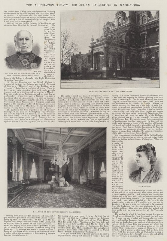 Arbitrážní smlouva, Sir Julian Pauncefote ve Washingtonu od English Photographer