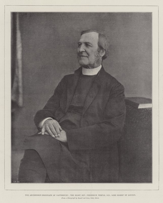 Arcibiskup-Designát z Canterbury, pravý reverend Frederick Temple, DD, lord biskup z Londýna od English Photographer