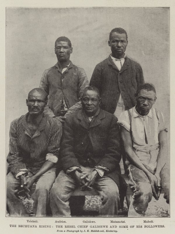 Bechuana Rising, Rebel Chief Galishwe a někteří z jeho následovníků od English Photographer