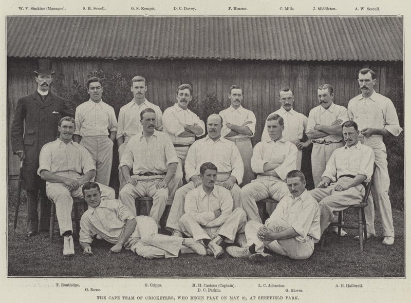 Cape Team of Cricketers, kteří začínají hrát 21. května v Sheffield Parku od English Photographer