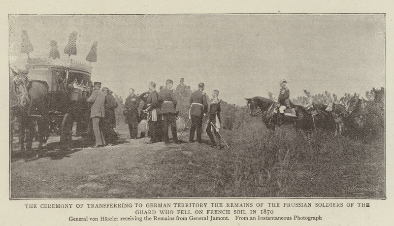Obřad přenesení ostatků pruských vojáků gardy, kteří padli na francouzské půdě v roce 1870, na německé území od English Photographer