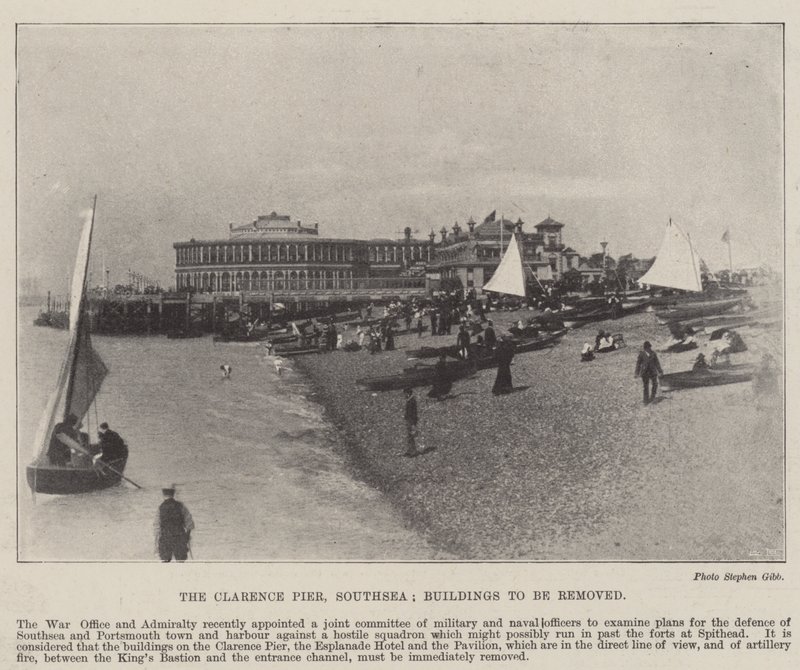 Clarence Pier, Southsea, Budovy k odstranění, 2. května 1896 od English Photographer