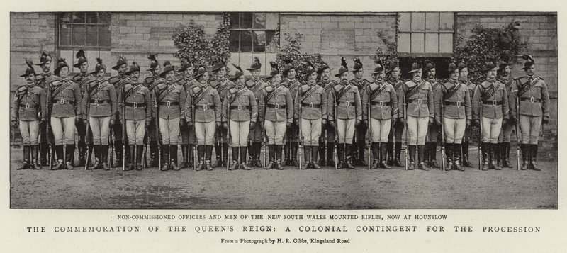 The Commemoration of the Queens Reign, koloniální kontingent pro procesí od English Photographer