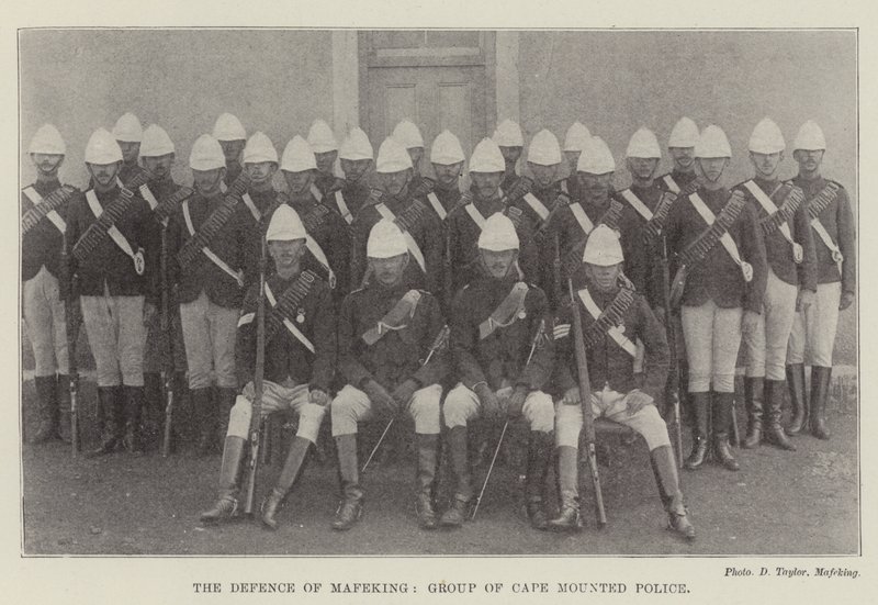 Obrana Mafekingu, skupina Cape Mounted Police od English Photographer
