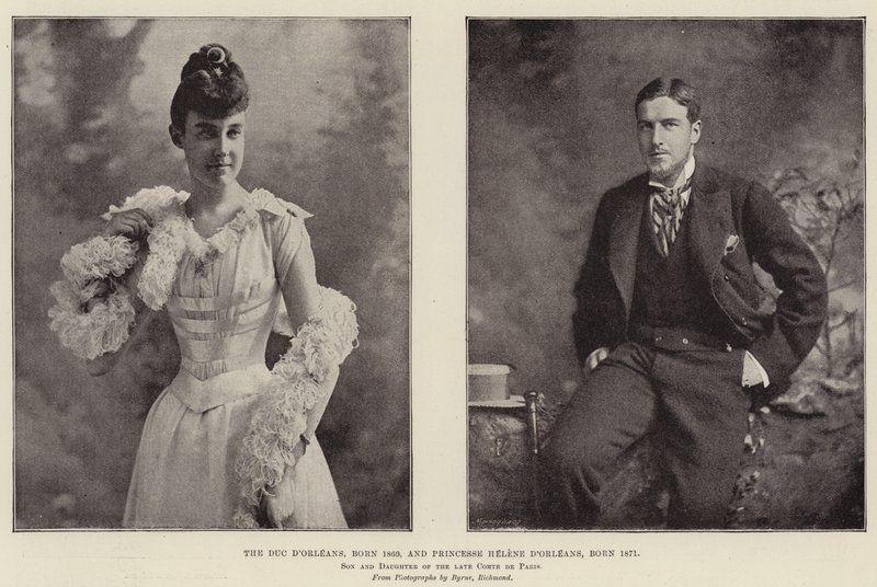 Duc dOrleans, narozen 1869, a princezna Helene dOrleans, narozen 1871, syn a dcera pozdního hraběte de Paris od English Photographer