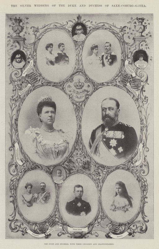 Vévoda a vévodkyně ze Saxe-Coburg-Gotha se svými dětmi a vnoučaty od English Photographer