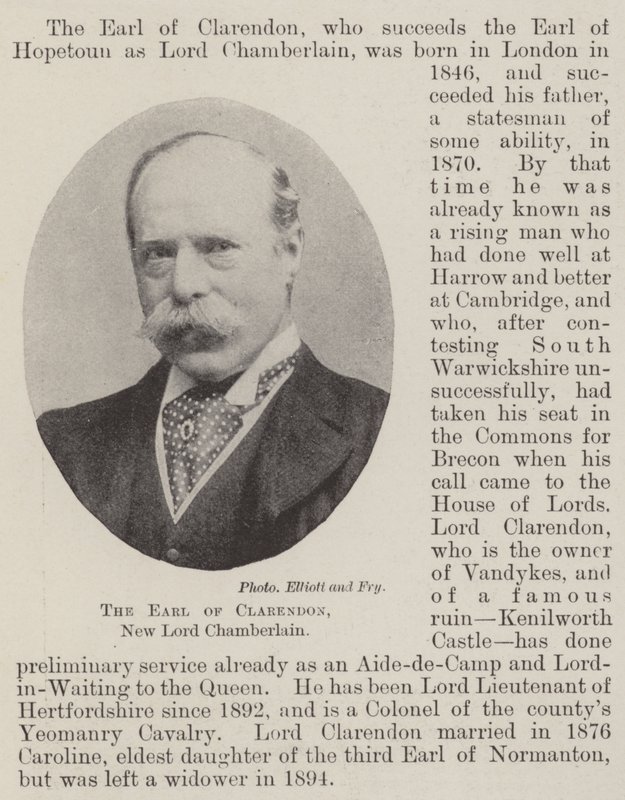 Hrabě z Clarendonu, nový lord Chamberlain od English Photographer