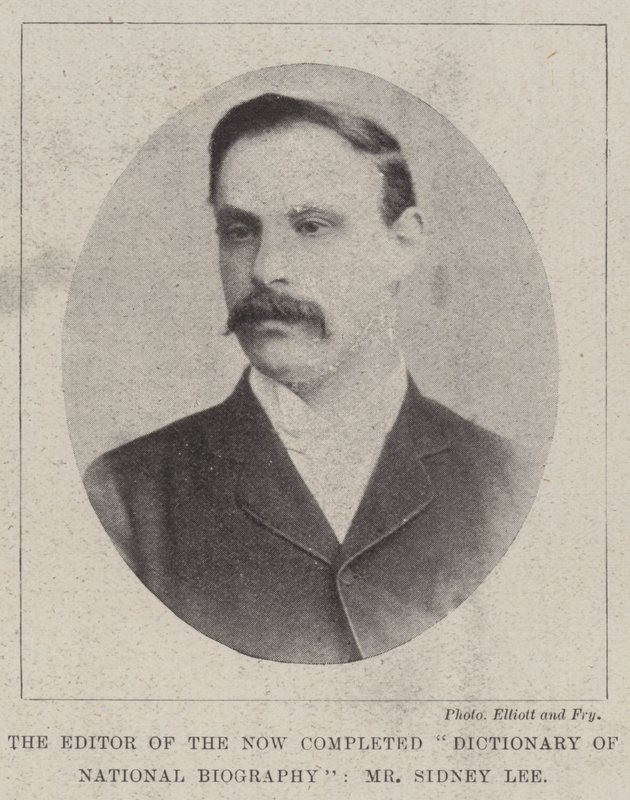 Redaktor Now Completed Dictionary of National Biography, pan Sidney Lee od English Photographer