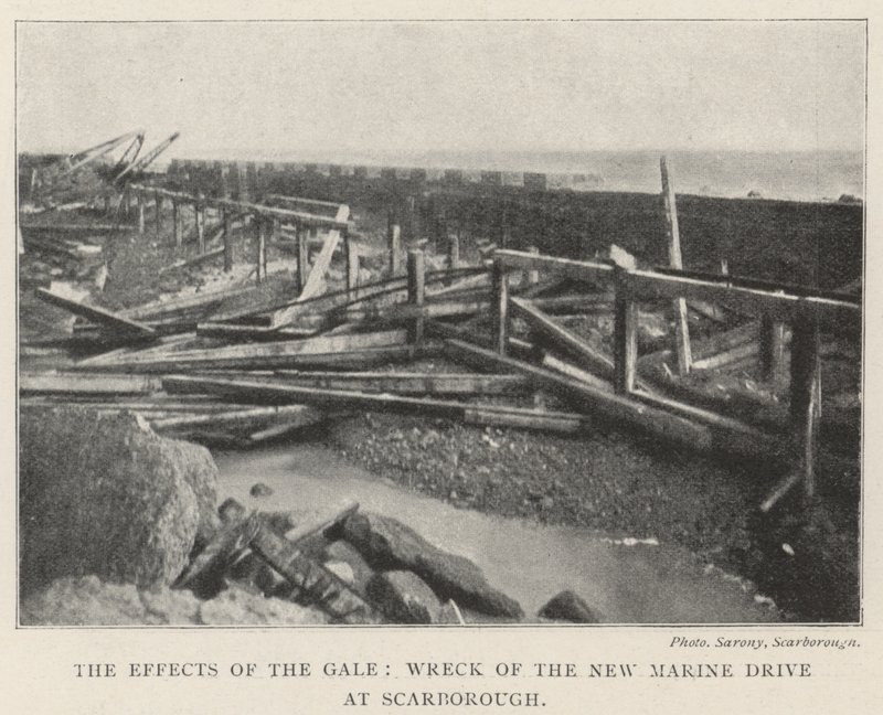 The Effects of the Gale, Wreck of the New Marine Drive ve Scarborough od English Photographer