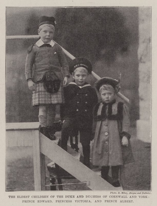 Nejstarší děti vévody a vévodkyně z Cornwallu a Yorku, princ Edward, princezna Victoria a princ Albert od English Photographer