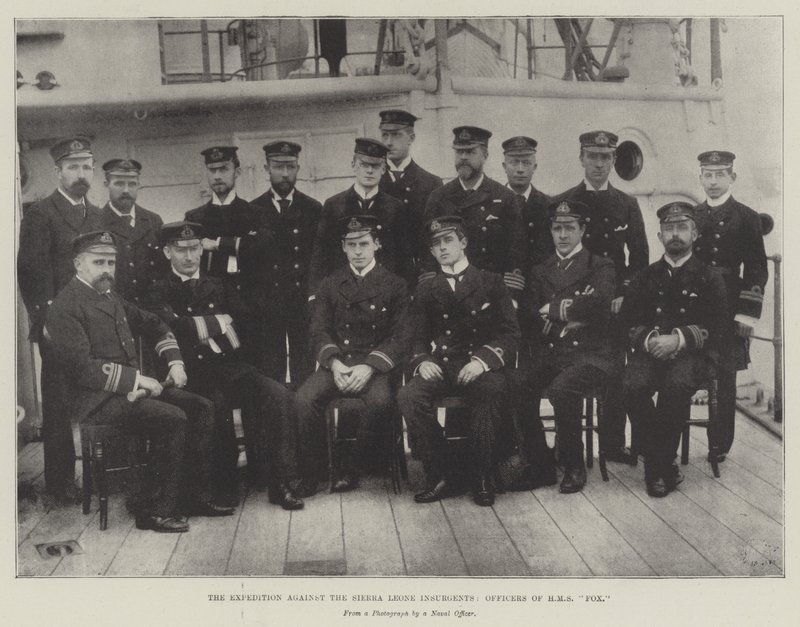 Expedice proti povstalcům ze Sierry Leone, důstojníci HMS Fox od English Photographer