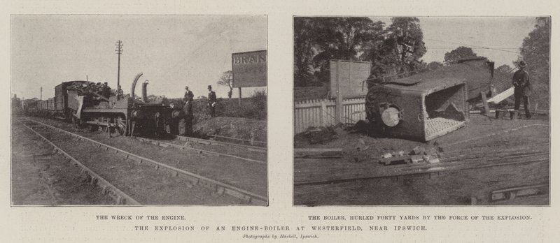 Exploze motorového kotle ve Westerfieldu poblíž Ipswiche od English Photographer