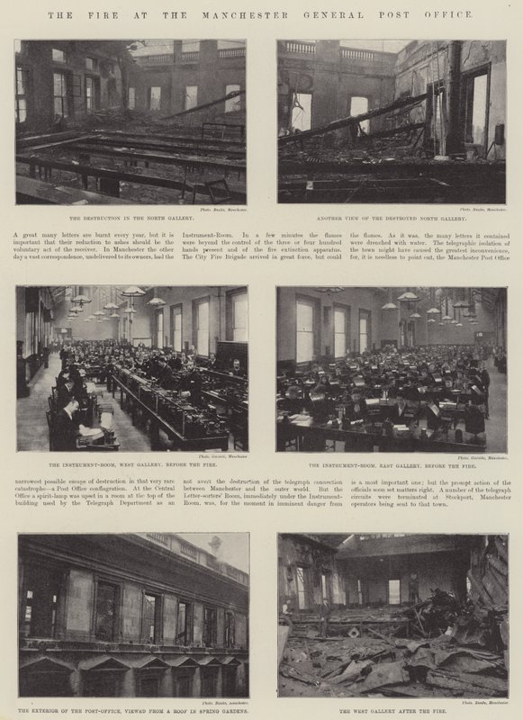 Požár na Manchester General Post Office od English Photographer