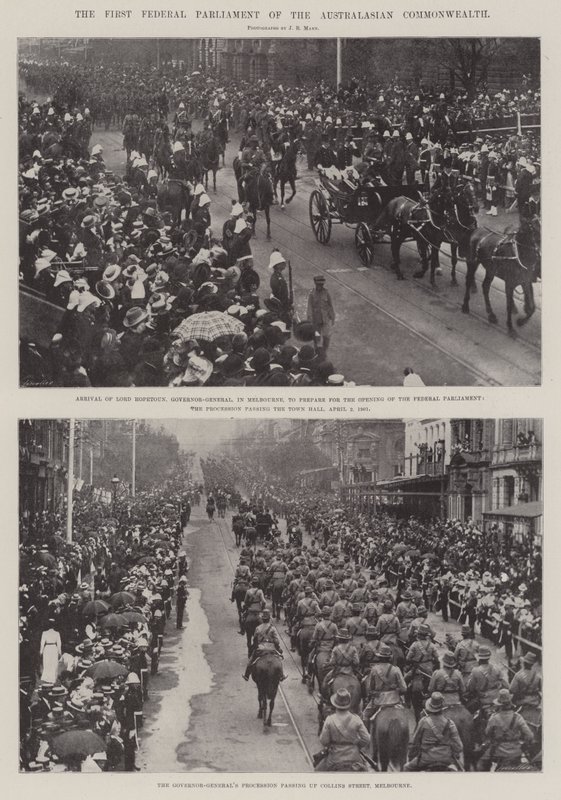 První federální parlament Australasian Commonwealth od English Photographer
