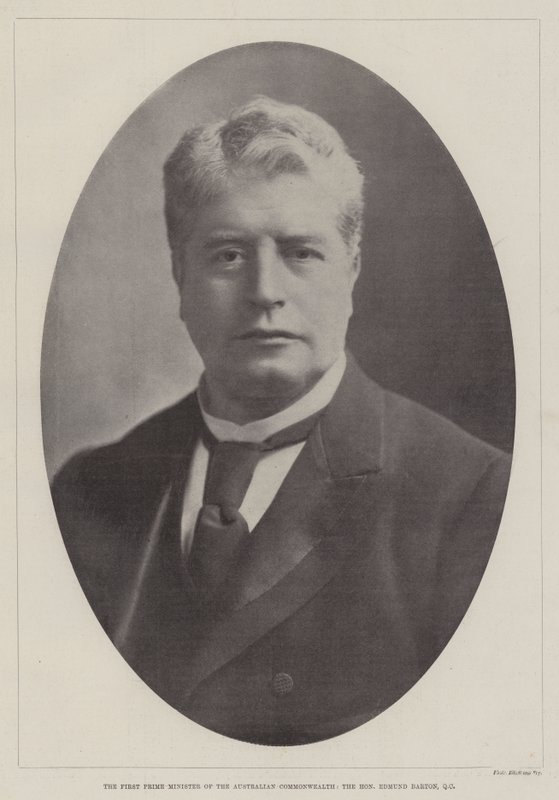 První předseda vlády Australského společenství, ctihodný Edmund Barton, QC od English Photographer