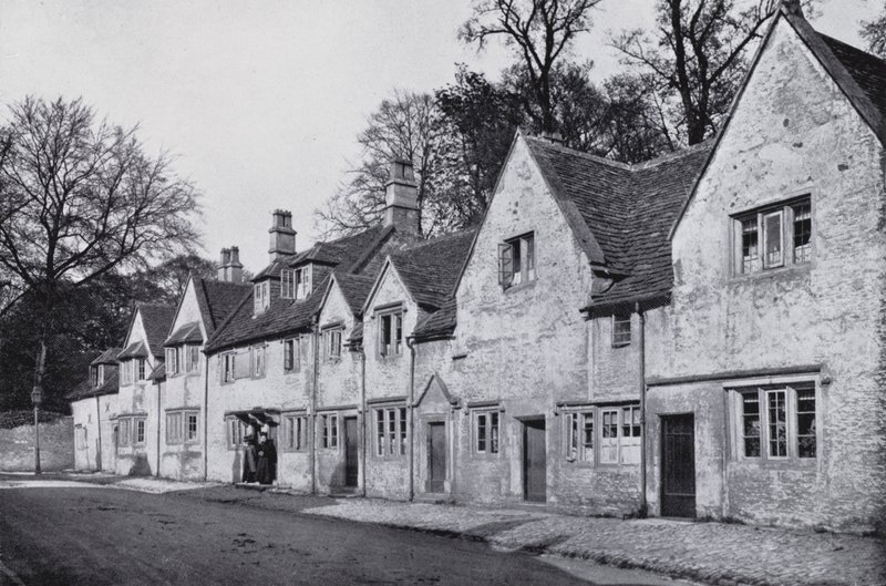 Vlámské domy, Corsham (černobílá fotografie) od English Photographer