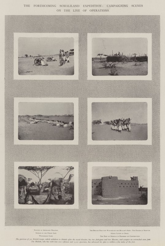 Nadcházející expedice Somaliland, scény z tažení na linii operací od English Photographer