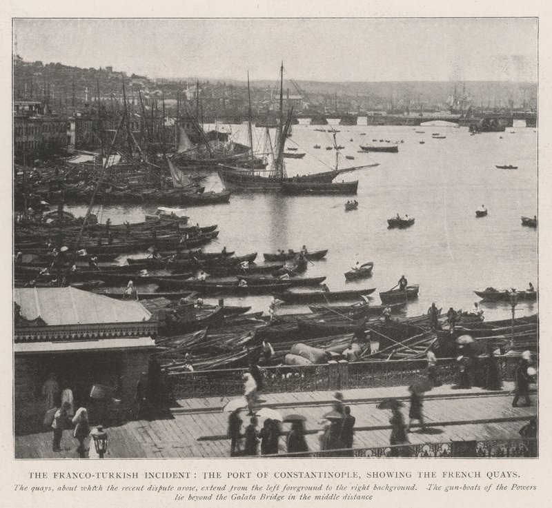 Francouzsko-turecký incident, Konstantinopolský přístav, ukazující French Quays od English Photographer
