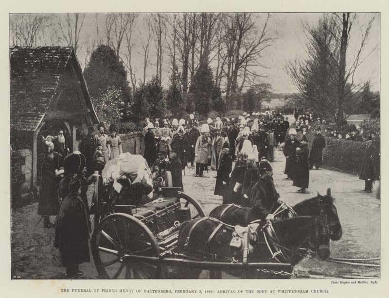 Pohřeb prince Jindřicha z Battenbergu, 5. února 1896, příjezd těla do kostela Whippingham od English Photographer