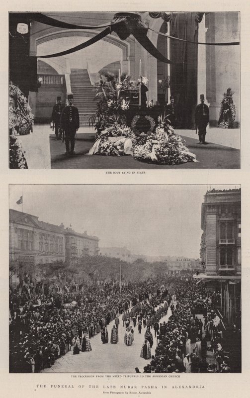 Pohřeb pozdního Nubar Pasha v Alexandrii od English Photographer