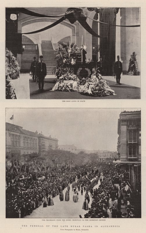 Pohřeb pozdního Nubar Pasha v Alexandrii od English Photographer