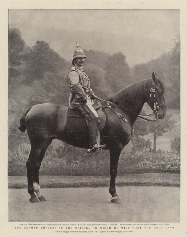 Německý císař v uniformě, ve které navštíví Svatou zemi od English Photographer