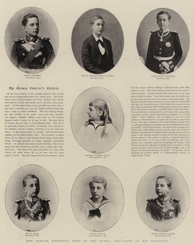 Návštěva německých císařů u královny, portréty jeho dětí od English Photographer