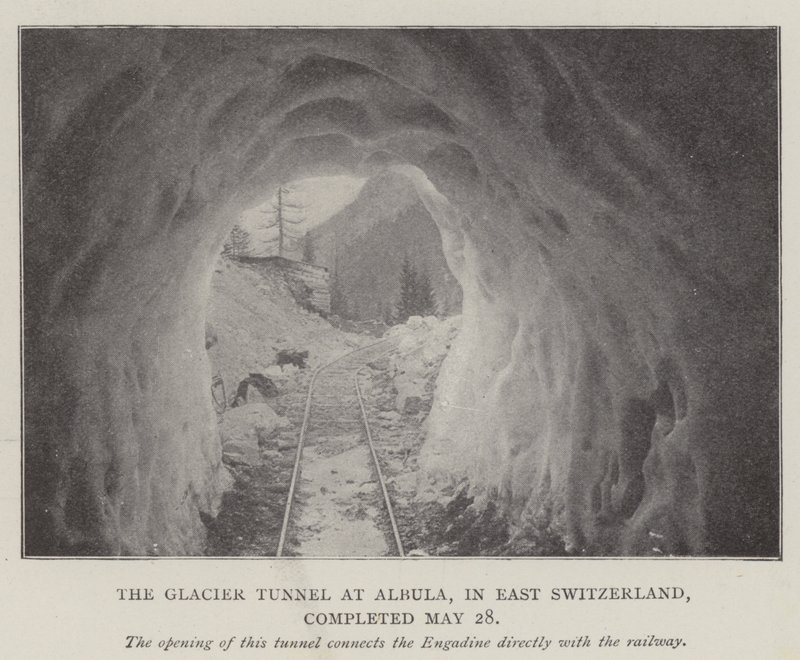 Ledovcový tunel v Albule ve východním Švýcarsku byl dokončen 28. května od English Photographer