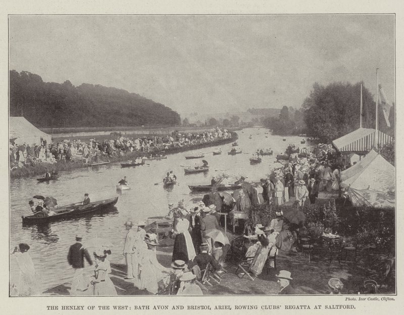 Regata veslařských klubů Henley of the West, Bath Avon a Bristol Ariel v Saltfordu od English Photographer